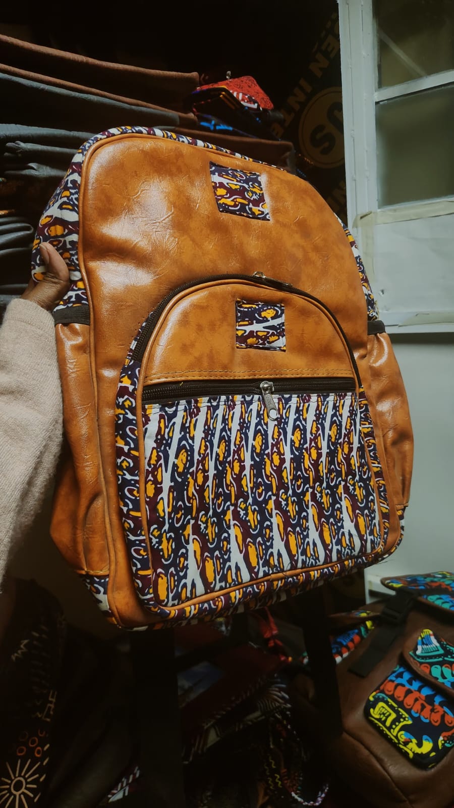 Leather Ankara Backpack